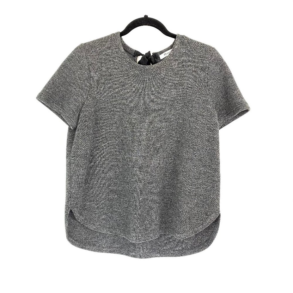 Madewell Structured Sweater Tee L Gray Merino Wool